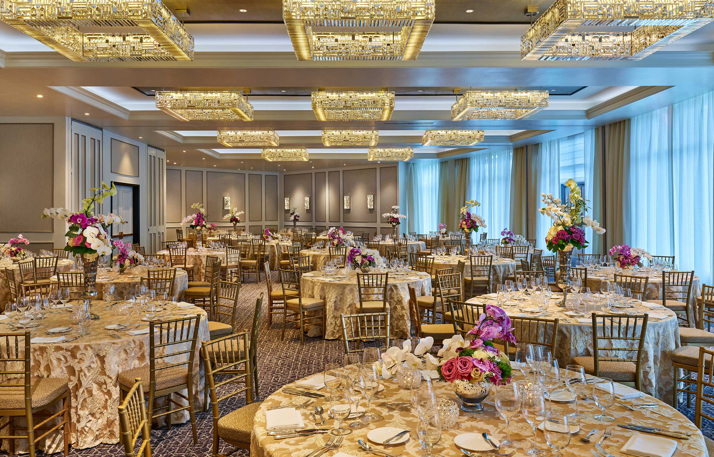 Legacy-Ballroom with gold fixtures