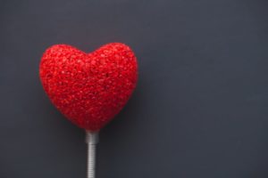 red heart on a stick